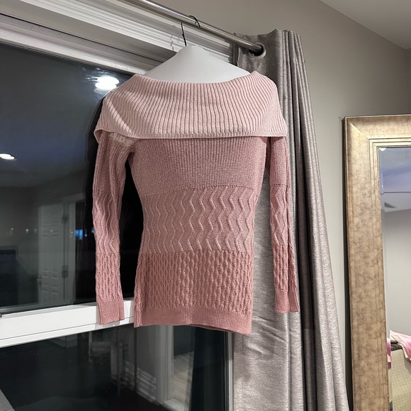 Soho Pink Off-the-Shoulder Sweater - Picture 1 of 4